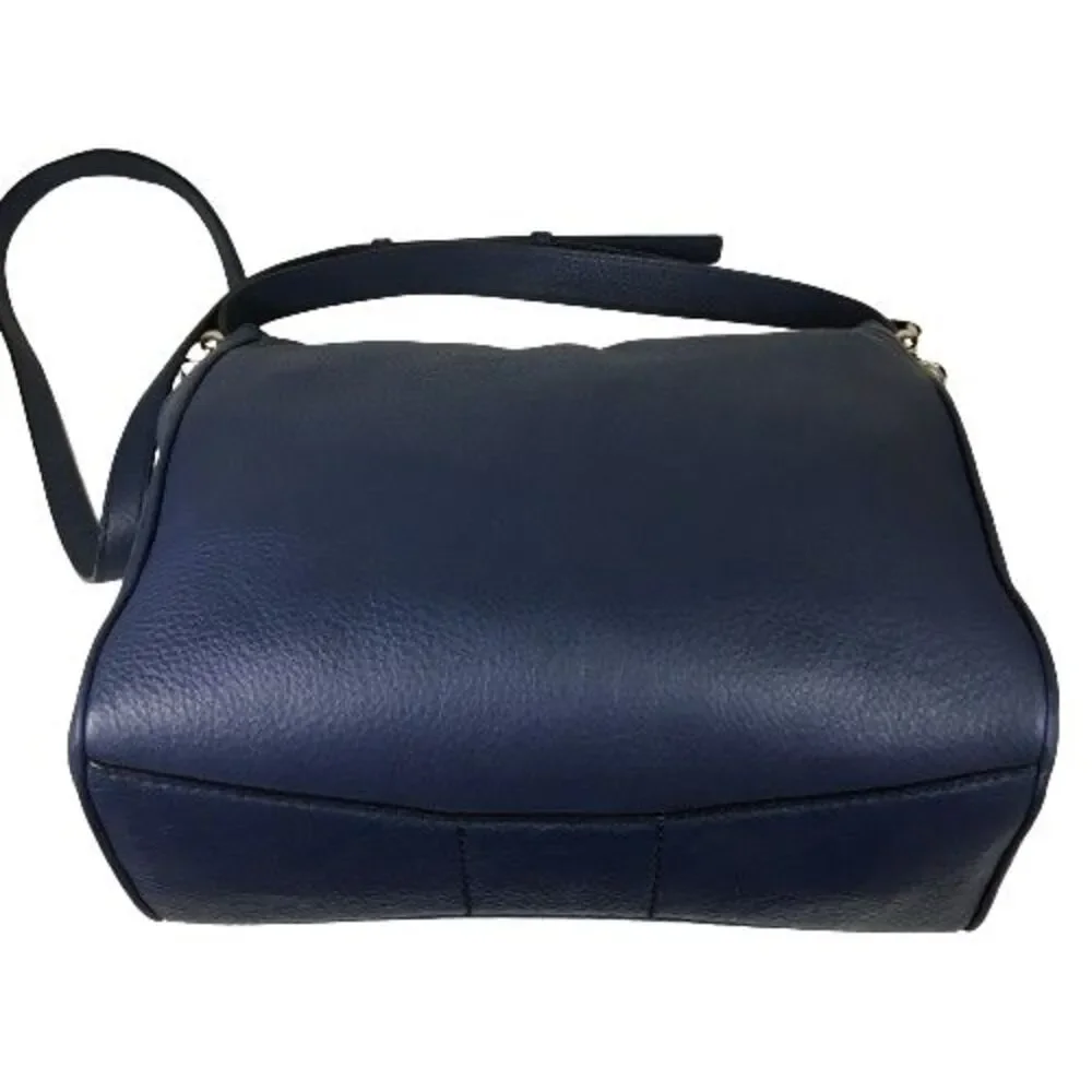 Kate Spade Charles Street Small Haven Navy Blue Leather Hobo Handbag Purse Bag